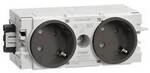 HAGER GS20109011 Elektro-Sockelleisten-Zubeh&ouml;r Tehalit Steckdosencontainer Schwarz 1