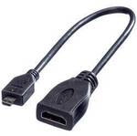 ROLINE HDMI High Speed Kabel mit Ethernet, HDMI BU - Micro HDMI ST, 0,22 m...