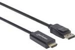 Manhattan DisplayPort / HDMI Adapterkabel DisplayPort Stecker, HDMI-A Stecker 1.00 m