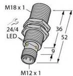 Turck Induktiver Sensor b&uuml;ndig NPN, Schlie&szlig;er BI8U-M18-AN6X-H1141 1644737