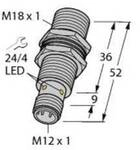 Turck Induktiver Sensor b&uuml;ndig NPN, Wechsler, PNP, Wechsler BI10U-MT18-IOL6X2-H1141