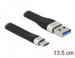 Delock USB-Kabel USB-A Stecker, USB-C&reg; Stecker 0.14 m Schwarz 85771