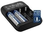 Ansmann Lithium 4 Universalladeger&auml;t mit 2x 18650 Akkuzellen (2600mAh)...