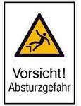 SAFETYMARKING Warn-Kombischild Vorsicht! Absturzgefahr Aluminium (B x H) 52 mm x 26
