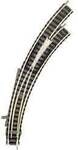 9169 N Fleischmann piccolo (mit Bettung) Bogenweiche, rechts 356.5 mm 45 &deg; 356.5 mm,