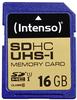 INTENSO 3421470, Intenso Premium SDHC-Karte 16 GB Class 10, UHS-I Schwarz