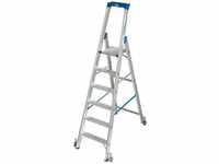 Krause 124630 Aluminium Stufen-Stehleiter fahrbar Arbeitshöhe (max.): 3.40 m...