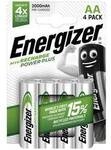 Energizer Power Plus HR06 Mignon (AA)-Akku NiMH 2000 mAh 1.2 V 4 St. E300626700