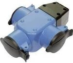 AS Schwabe 60057 3fach-Kupplung Gummi 230 V Blau IP44