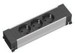 Bachmann 317.100 Steckdosenleiste ohne Schalter Aluminium, Schwarz Schutzkontakt