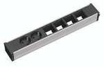 Bachmann 912.005 Steckdosenleiste ohne Schalter Aluminium, Schwarz Schutzkontakt