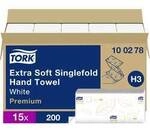 TORK 100278 Zickzack Premium Papierhandt&uuml;cher (L x B) 23 cm x 22.6 cm Hochwei&szlig; 3000