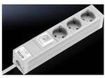 Rittal DK 7240.120 Steckdosenleiste 3-fach, mit Schalter Aluminium Grau 1 St.