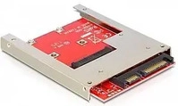 DELOCK 61892, Delock Seriell Adapter [1x SATA - 1x mSATA] Rot