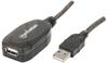 Manhattan USB-Kabel USB 2.0 USB-A Stecker, USB-A Buchse 20.00 m Schwarz 150958