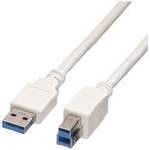 VALUE USB 3.2 Gen 1 Kabel, Typ A-B, wei&szlig;, 3 m 11.99.8871