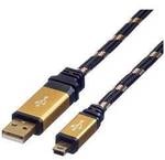 ROLINE GOLD USB 2.0 Kabel, Typ A - 5-Pin Mini, 0,8 m 11.02.8821
