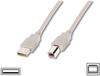 Digitus USB-Kabel USB 2.0 USB-A Stecker, USB-B Stecker 5.00 m Beige AK-300105-050-E