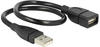 Delock USB-Kabel USB 2.0 USB-A Stecker, USB-A Buchse 0.35 m Schwarz flexibles