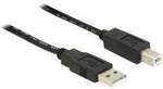 Delock USB-Kabel USB 2.0 USB-A Stecker, USB-B Stecker 20.00 m Schwarz UL-zertifiziert