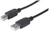 Manhattan USB-Kabel USB 2.0 USB-A Stecker, USB-B Stecker 1.80 m Schwarz...