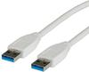 VALUE USB 3.2 Gen 1 Kabel, Typ A-A, weiß, 1,8 m 11.99.8975
