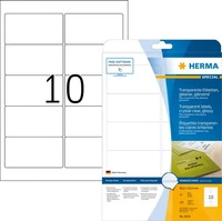 Herma 8018 Folien-Etiketten 96 x 50.8 mm Folie, gl&auml;nzend Transparent 250 St.