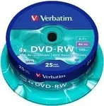 VERBATIM 43639, Verbatim 43639 DVD-RW Rohling 4.7 GB 25 St. Spindel