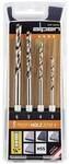Alpen 603002100 Holz-Spiralbohrer-Set 4teilig 3 mm, 4 mm, 5 mm, 6 mm 1/4 (6.3 mm) 1