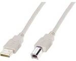 Digitus USB-Kabel USB 2.0 USB-A Stecker, USB-B Stecker 1.80 m Beige Rund, doppelt