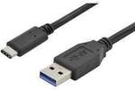 Digitus USB-Kabel USB 3.2 Gen1 USB-A Stecker, USB-C&reg; Stecker 1.00 m Schwarz Rund,