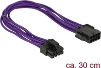 DELOCK 83702, Delock Strom Anschlusskabel [1x - 1x ] 30 cm Violett