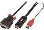 LINDY HDMI / VGA Adapterkabel HDMI-A Stecker, VGA 15pol. Stecker 2.00 m Schwarz 41456