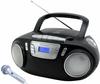 soundmaster SCD5800SW CD-Radio UKW USB, Kassette, Radiorecorder Inkl. Mikrofon