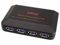 Roline 14.02.5015 4 Port USB-Kombi-Hub Schwarz