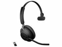 Jabra Evolve2 65 monaural Telefon On Ear Headset Bluetooth® Stereo Schwarz