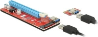 DELOCK 41423, Delock PCIe Riser Kabel PCIe x16 Buchse, USB-A Buchse 0.60 m Rot 41423