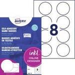 Avery-Zweckform J4881-20 Namensschild Kennzeichnungsetiketten (B x H) 65 mm x 65 mm