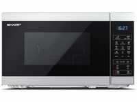 SHARP YC-MG02E-S, Sharp YC-MG02E-S Mikrowelle Silber 800 W mit Display, Grillfunktion