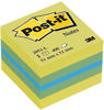 Post-it Haftnotizwürfel 2051-L 51 mm x 40 mm Blau, Limonengrün, Zitronengelb 400