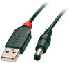 LINDY USB-Stromkabel USB 2.0 USB-A Stecker, DC Stecker 5,5 mm 1.50 m Schwarz 70268