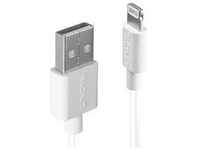 LINDY USB-Kabel USB 2.0 USB-A Stecker, Apple Lightning Stecker 2.00 m Weiß 31327