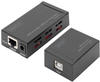 Digitus USB 2.0 Adapter [1x USB 2.0, USB 2.0 Buchse B, RJ45-Buchse, RJ45-Buchse 8p8c