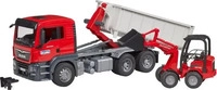 bruder LKW Modell MAN TGS mit Abrollcontainer + Sch&auml;ffer Hoflader Fertigmodell