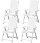 Progarden Tampa SET 4x Kl-Ses wei&szlig; M73535 Gartenm&ouml;bel-Set Wei&szlig;