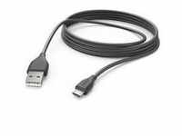 hama 00201588 Ladekabel, USB-A - Micro-USB, 3 m, Schwarz