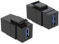 Delock Keystone USB 3.0 A-Buchse > USB 3.0 A-Buchse schwarz