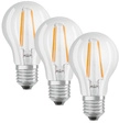 OSRAM 3er-Set LED PROMO 7-W-Filament-LED-Lampe E27, neutralwei&szlig;, klar