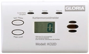 GLORIA Kohlenmonoxid-Warnmelder / CO-Melder KO2D, mit Display, Batteriebetrieb