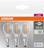 OSRAM 3er-Set LED PROMO 4-W-Filament-LED-Tropfenlampe E14, warmweiß, klar